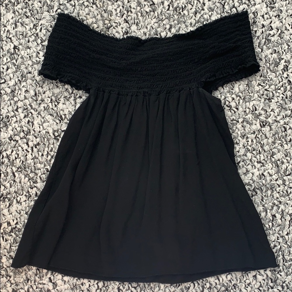 Brandy Melville Black Off the Shoulder Seymour Top